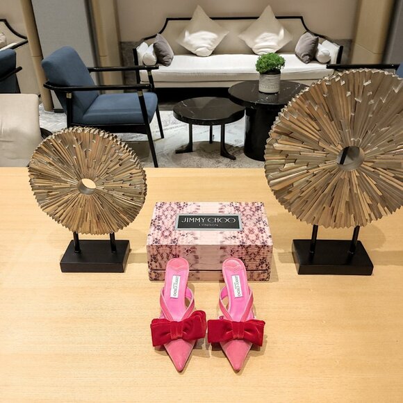 Jimmy Choo 2023ss bow silk sandals series sandals